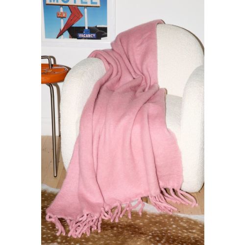 Solid Faux Mohair Fur Throw Blanket
