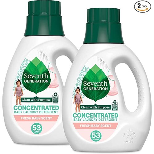 Seventh Generation Concentrated Baby Laundry Detergent, Fresh Scent, 40 Fl Oz, Pack of 2 - 40 Fl Oz (Pack of 2)