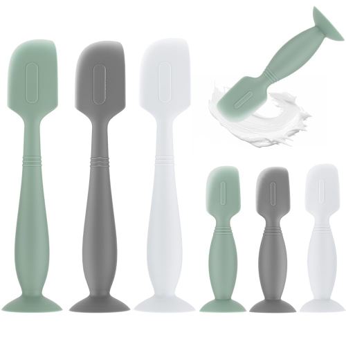 6Pack Baby Diaper Cream Spatula,Soft Silicone Diaper Cream Applicator,Butt Paste Spatula Diaper Cream Brush for Newborn Baby, 3xLarge Size 3xSmall Size(Green/Gray/White)