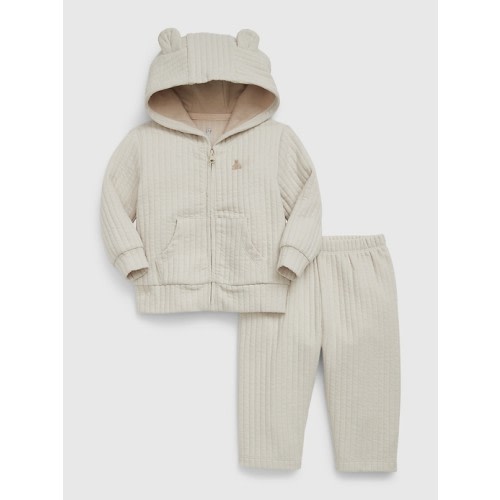 Baby First Favorites Quilted Outfit Set in bedrock beige, size: 0-3 M