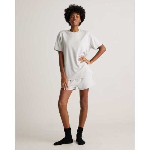 Dream Lounge Oversized Short Sleeve Pajama Set in Light Heather Grey