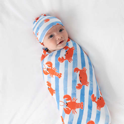 Crustacean Crew Swaddle & Hat Set – Little Sleepies