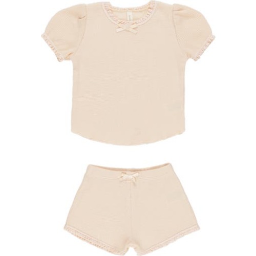 Ruby Organic Cotton Waffle-Knit Top & Shorts Set, 3-6M
