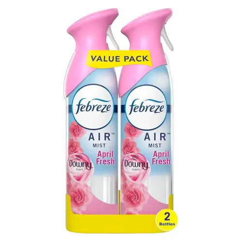 Febreze Air Mist Air Freshener Spray, Odor-Fighting Room Spray, Air Fresheners for Home and Bathroom and Kitchen, Aerosol Can, Downy April Fresh Scent, 8.8oz, 2 Count