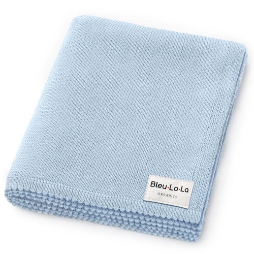 Sky Blue Organic Cotton Baby Blanket - Sky Blue