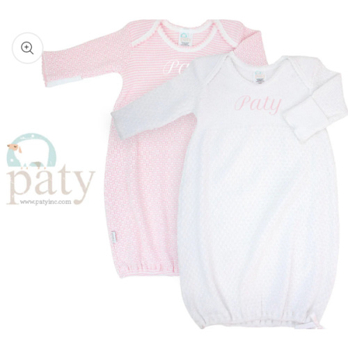 Paty Knit, Monogrammed, Overlap Shoulder Gown – PatyInc