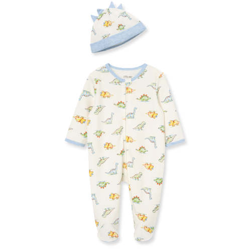 Dinomite 2-Way-Zip Footed One-Piece and Hat (3M)