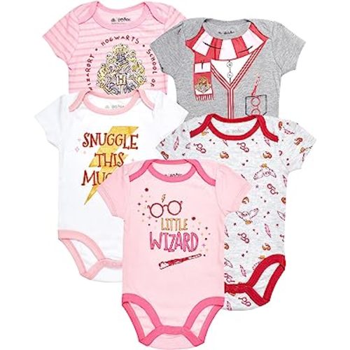 Harry Potter Baby Girls Bodysuit 5-Pack Baby Clothes Baby Gifts - Baby Bodysuit Multipack