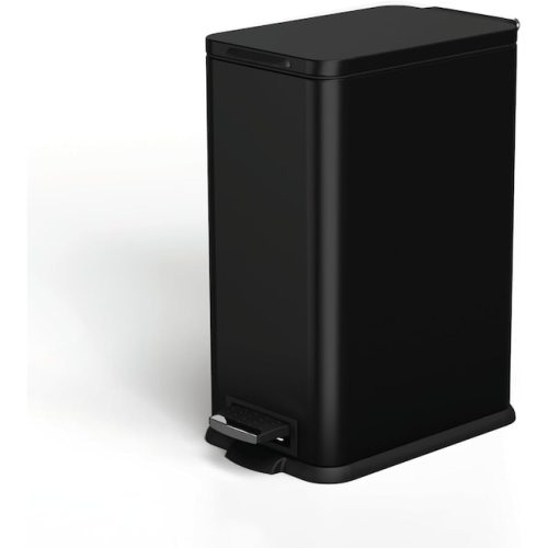 Home Zone Living 4.4 Gallon Black Steel Indoor Kitchen Step Trash Can in the Trash Cans department at Lowes.com