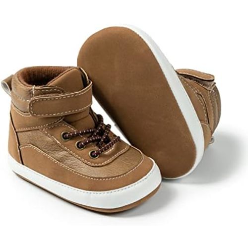 CENCIRILY Baby Boys Girls High Top Sneakers Soft Soles Anti Skid Infant Ankle Shoes Toddler Prewalker First Walking Crib Shoes