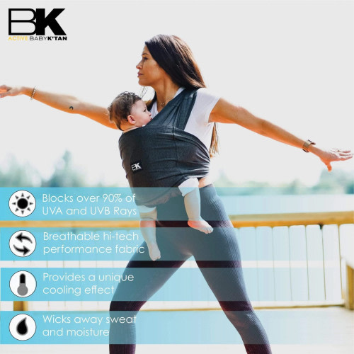 Baby K’Tan Active Baby Carrier - Heather Black - Size Small