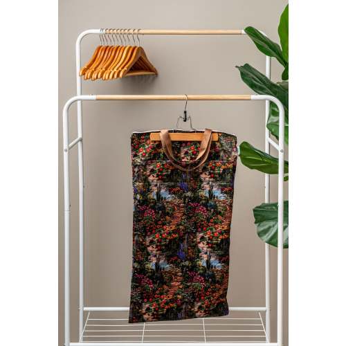 Patterned Large Zipper Hanging Wet Bag, Laundry Bag with Handles