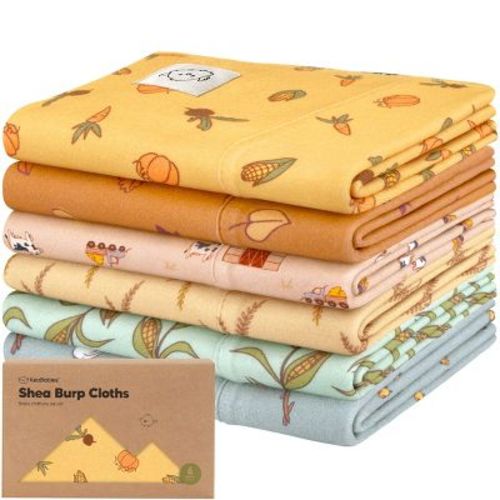 6pk Shea Baby Burp Cloths for Baby Boys and Girls, Organic Burping Cloths for Babies, Newborn (Constellation)