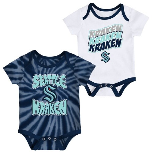 Newborn & Infant Seattle Kraken Deep Sea Blue/White Monterey Tie-Dye Two-Pack Bodysuit Set