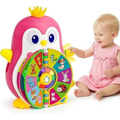 ToddlerCley Musical Penguin Toys for 1 Year Old Girl Gifts, Learning Educational Baby Toys for 1-3 Year with 5 Themes, Sound & Light, First Word Teaching 12-18 Months, 1st Birthday Girl Boy Gifts