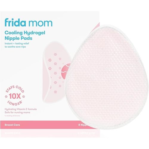 Frida Mom Nursing Pads, Cooling Hydrogel Nipple Pads for Hydration and Soothing Sore Nipples, Breastfeeding Essentials, 8ct
