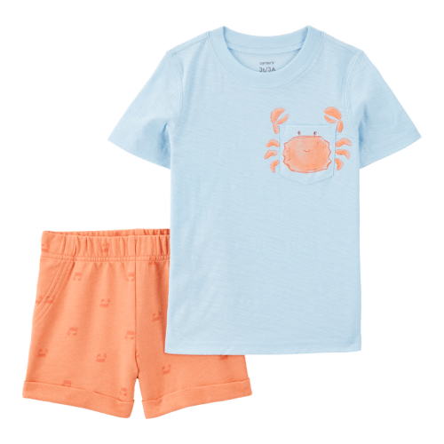 Blue/Orange Baby 2-Piece Crab Short Set - Blue/Orange | Carter’s Oshkosh Canada