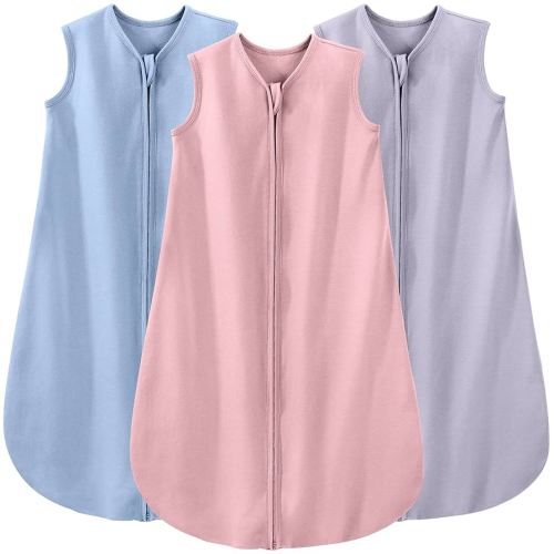Yoofoss Baby Sleep Sack 0-6 Months Wearable Blanket for Babies 100% Organic Cotton 2-Way Zipper TOG 0.5 Toddler Sleeping Sack 3 Pack, Comfy Soft Lightweight