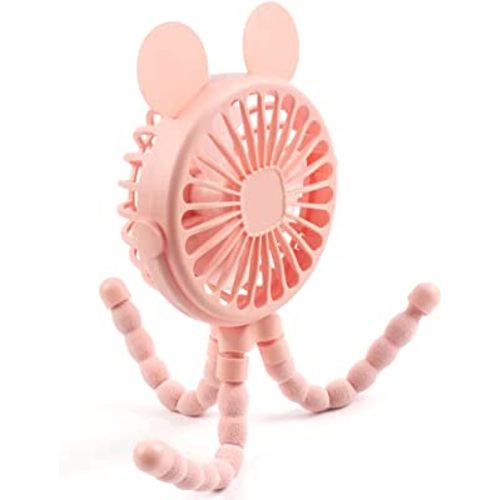 Keweis Stroller Fan Mini Handheld Baby Fan with Flexible Tripod Wrapped on Stroller, Car Seat, Student Bed, Bike USB Rechargeable Octopus Fan, Desk Fan for Office and Baby Room or Outdoor