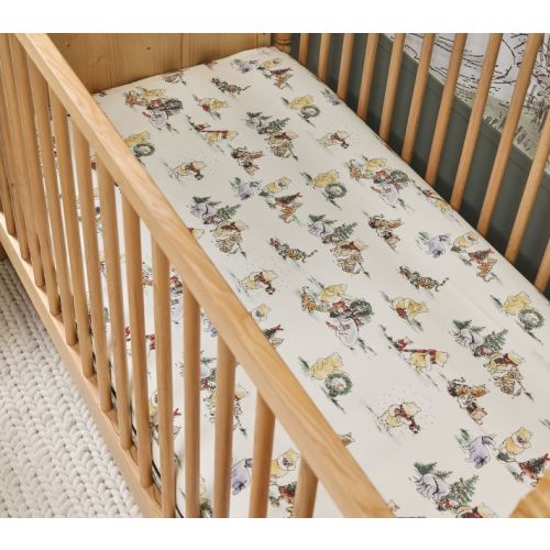Disney's Winnie the Pooh Holiday Organic Crib Fitted Sheet