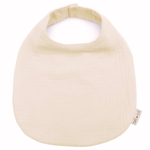 Ali+Oli Muslin Cotton Snap Baby Bib (Sand)