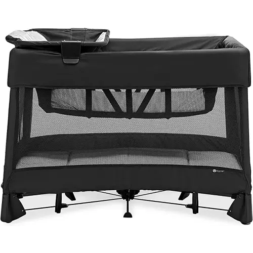 4moms Breeze Plus Portable Playard with Removable Bassinet and Baby Changing Station, Easy One-Handed Setup, from The Makers of The mamaRoo