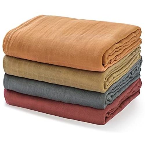 Momcozy Muslin Swaddle Blankets, Soft Silky Baby Blankets for Baby Boys & Girls, 4-Pack Breathable and Skin-Friendly Baby Swaddle, Baby Blankets Unisex, 47 x 47 inches