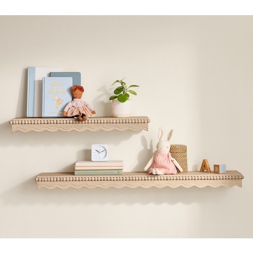 Marlowe Scallop Wood Beaded Shelf (25" - 37")