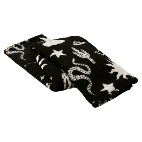 Celestial Garden Faux Shearling Black/White Throw