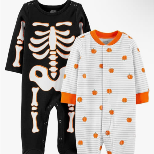 Simple Joys by Carter's Baby 2-Pack Halloween Cotton Footed Sleep and Play