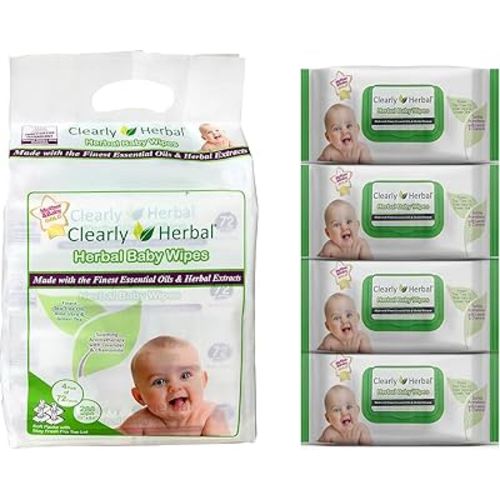 Baby Wipes, made with Essential Oils and Natural Herbal Extracts, Parent's Choice, Case Pack 288 Plant Based Wipes (4 Packs x 72 Count)
