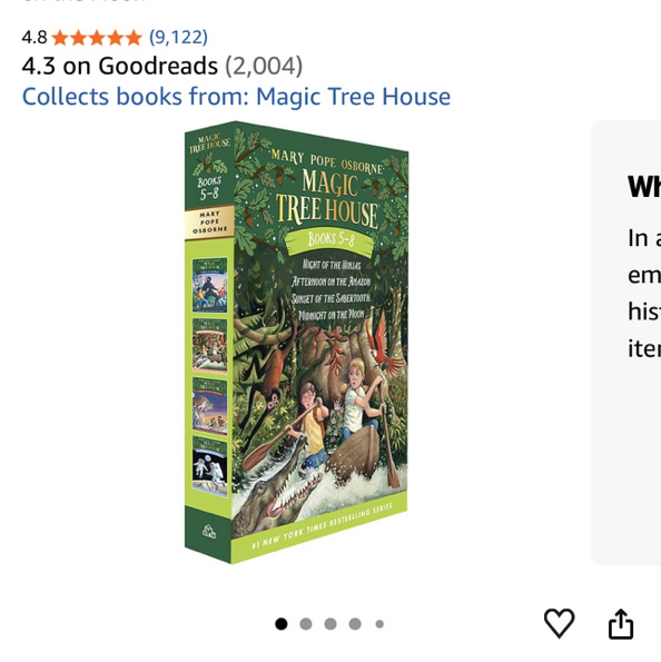Magic Tree House Books 5-8 Boxed Set: Night of the Ninjas; Afternoon on the Amazon; Sunset of the Sabertooth; Midnight on the Moon
