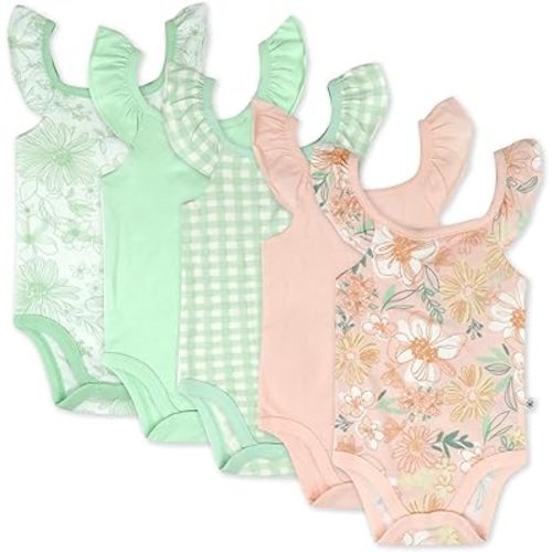 HonestBaby Multipack Sleeveless and Cami Bodysuits One-Piece 100% Organic Cotton for Infant Baby Boys, Girls, Unisex