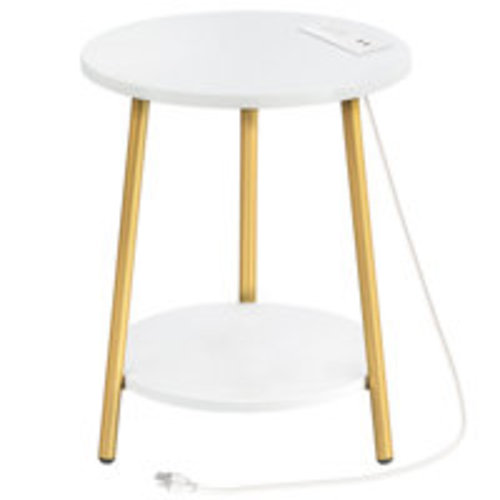 Willa Arlo Interiors Deandra 19.7" Round End Table with Charging Station | Wayfair