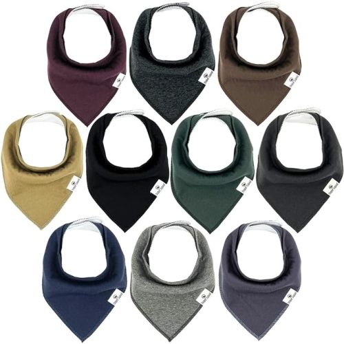 Diaper Squad 10-Pack Baby Bibs - Deep Darks