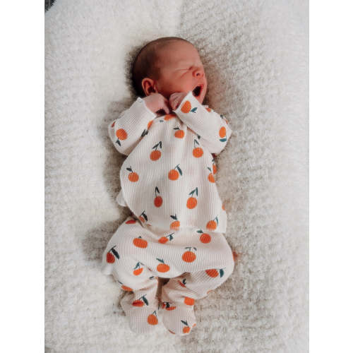 Organic Waffle Kimono & Pant Set, Oranges