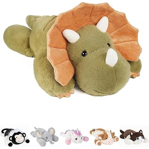 Weighted Stuffed Animals Dinosaur - 26.8" Big Stuffed Animal Toy Pillow for Kids & Adults, 5 lbs Ultra-Soft Washable Weighted Dino Plush