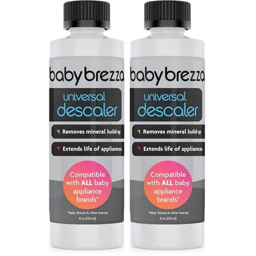Baby Brezza Descaler 8 oz. Made in USA. Universal Descaling Solution for Brezza and Other Baby Appliances. Removes Mineral Build-up and extends Your Machine’s lifespan (Pack of 2)
