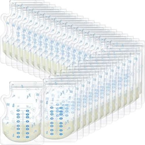 Sherr 500 Count Breastmilk Storage Bags 8 oz Breast Milk Storing Freezer Bags for Breastfeeding with Pour Spout Thickened Design Leak Proof Double Seal Self Standing Breastfeeding Storing Bags