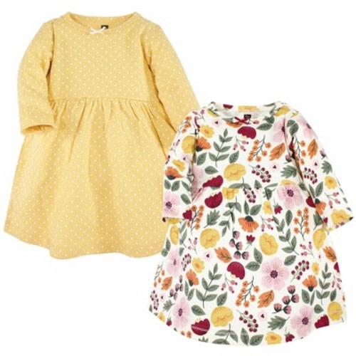 Hudson Baby Girl Cotton Dresses, Fall Botanical, 9-12 Months