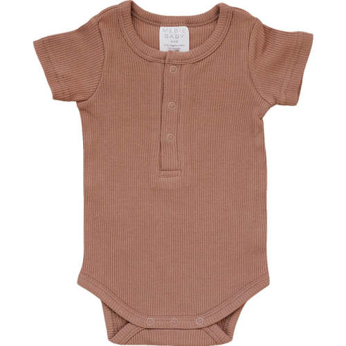 Mebie Baby Dusty Rose Organic Cotton Ribbed Snap Bodysuit — buybuy BABY