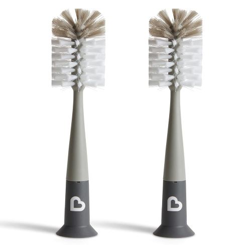 Munchkin® Bristle™ Bottle Brush, Modern Design, 2 Pack, Grey