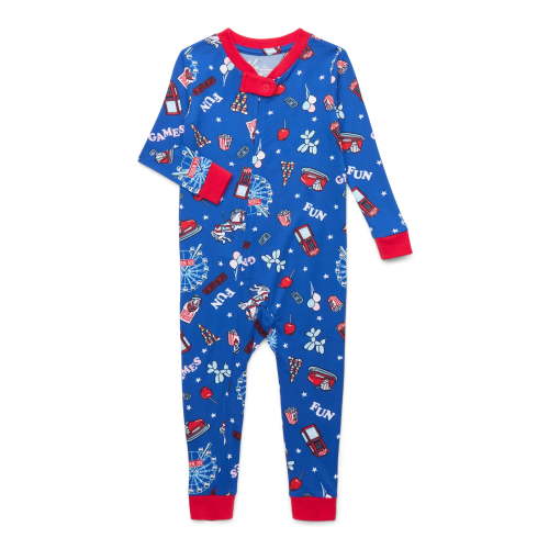 Summer Unisex Infant Americana Matching Family Sleepwear One-Piece Pajama from Way to Celebrate, Sizes 6M-18M