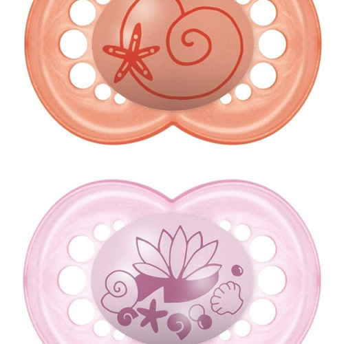 Amazon.com : MAM Original Baby Pacifier, Nipple Shape Helps Promote Healthy Oral Development, Sterilizer Case, 2 Pack, 6-16 Months, Pearl/Girl : Baby Pacifiers : Baby