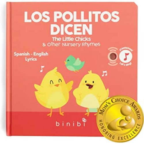Binibi Los Pollitos Dicen Spanish Musical Book for Babies & Toddlers 1-3 | Spanish Nursery Rhymes | Bilingual Children's Book | Libro en español para bebés