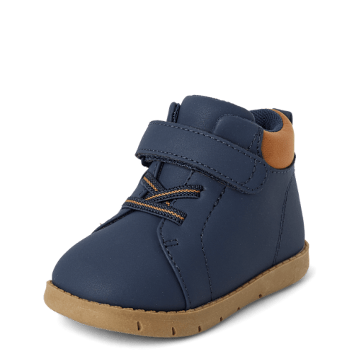 Baby And Toddler Boys First Steps Lace Up Boots - Blue