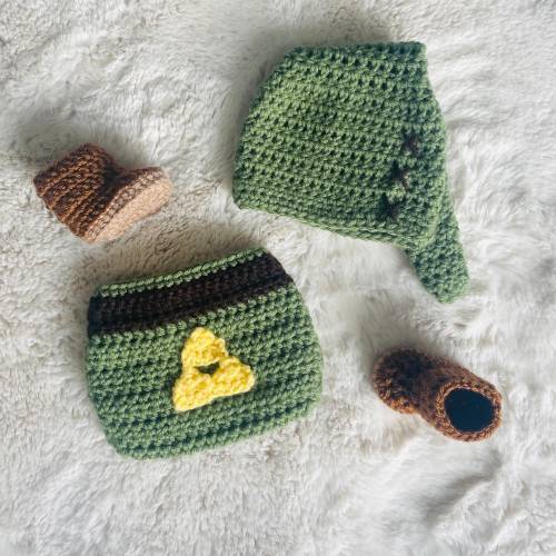 Link Diaper Cover Set, Crochet Diaper Cover and Hat, Newborn/Infant Outfit, Baby Shower Gift, Newborn Photo Prop, Zelda Costume