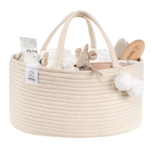 Rope Diaper Caddy/ Beige
