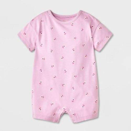 Baby Girls' Short Sleeve Floral Romper - Cat & Jack™ Pink Newborn