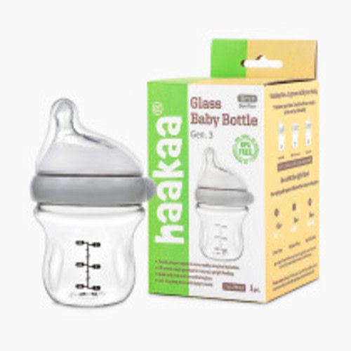 Haakaa Glass Baby Bottle - Clear, 3 Oz, 1